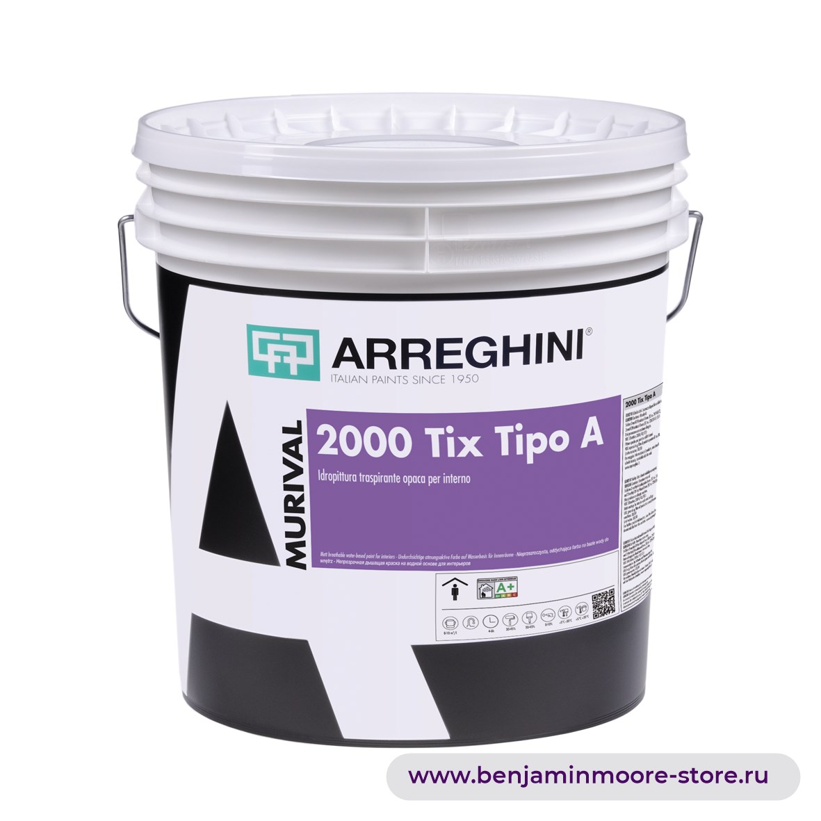 Arreghini 2000 Tix Tipo A воздухопроницаемая клеевая матовая краска для внутренних работ — фото | www.benjaminmoore-store.ru