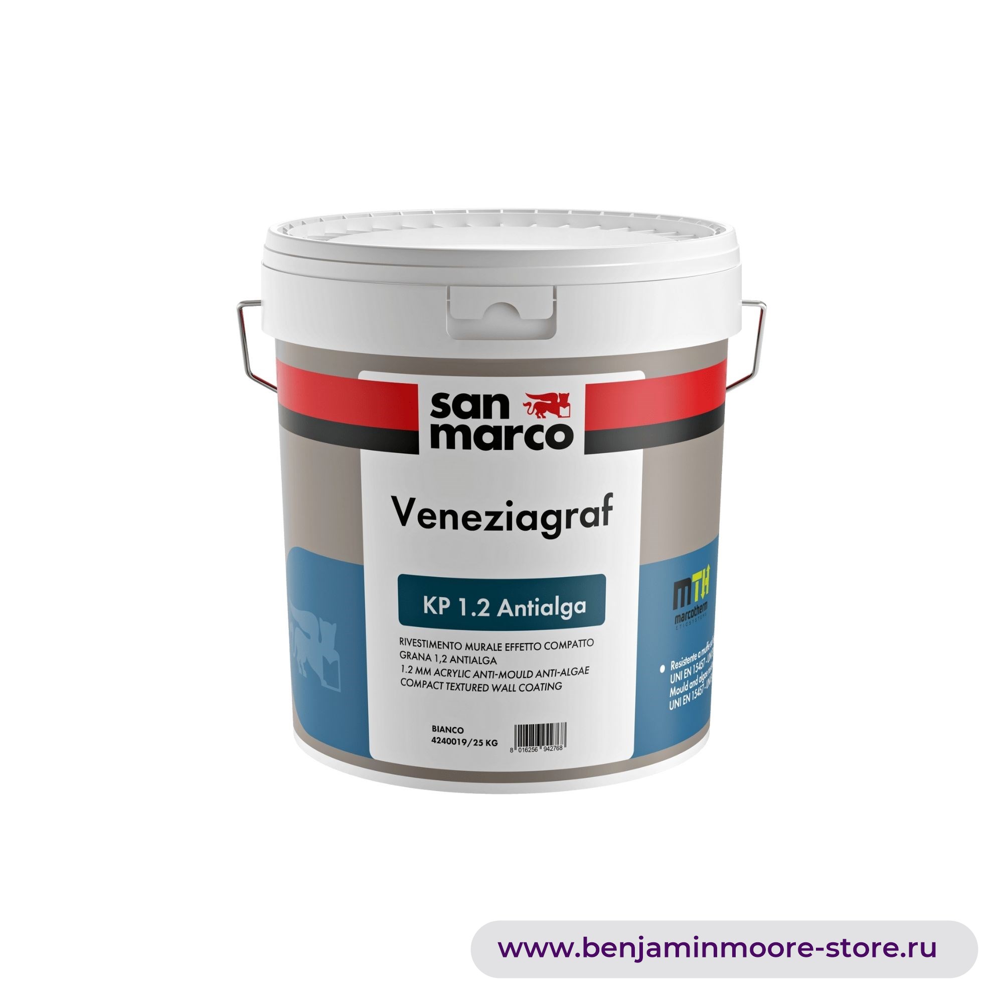 San Marco Veneziagraf Kp 1,2 Antialga настенное покрытие с компактным эффектом мелкой зернистости - защита от плесени и водорослей. размер гранул: 1,2 — фото | www.benjaminmoore-store.ru