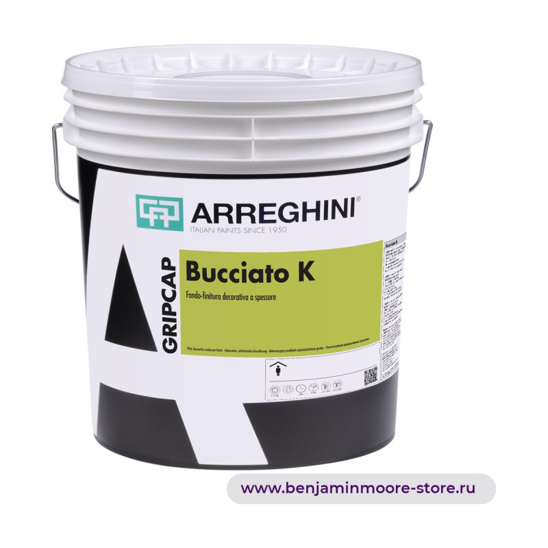 Грунтовка Arreghini Bucciato K / Аррегини Буччато К толстослойная декоративная грунтовка с кварцевой крошкой — фото | www.benjaminmoore-store.ru