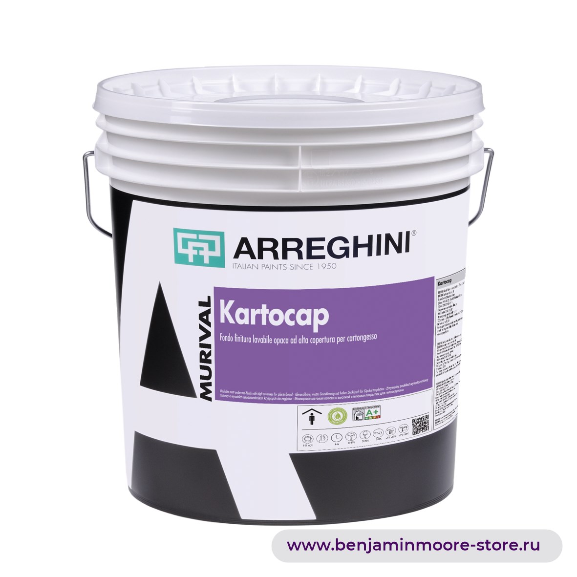 Arreghini Kartocap моющаяся матовая краска с высокой степенью покрытия для гипсокартона — фото | www.benjaminmoore-store.ru