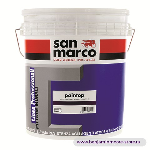 San Marco Paintop моющаяся кварцевая краска на водной основе для наружных работ — фото | www.benjaminmoore-store.ru