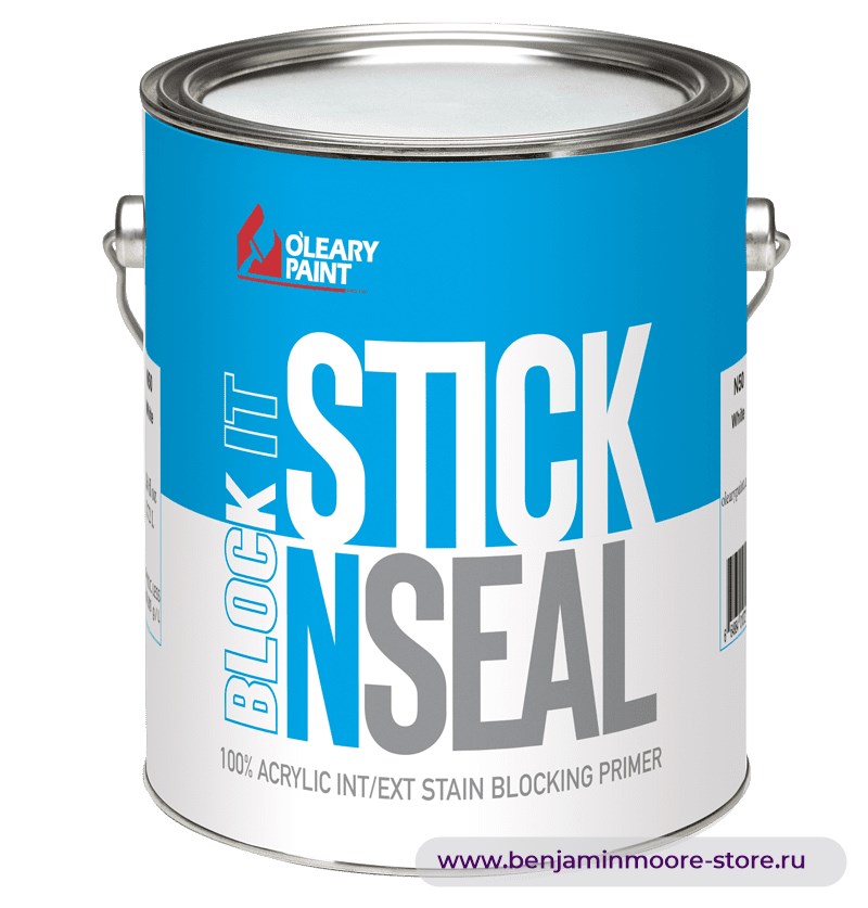 Грунтовка O'Leary Stick-N-Seal Block-It N50 / О'Лири Стик-Н-Сил Блок-Ит N50 пятноблокирующий акриловый грунт для внутренних и наружных работ — фото | www.benjaminmoore-store.ru