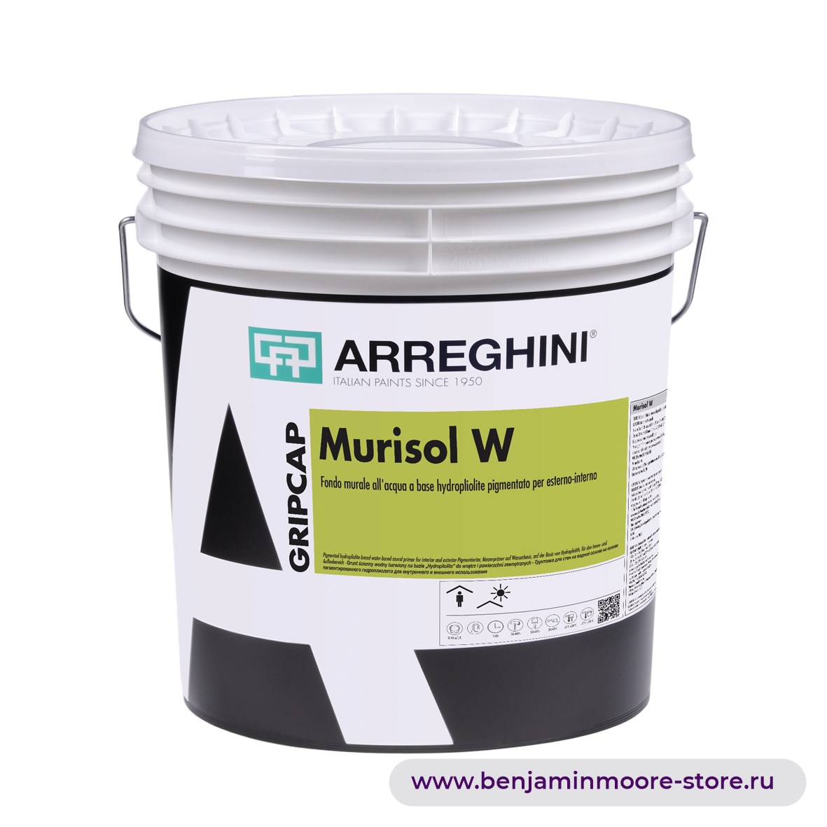 Грунтовка Arreghini Murisol W / Аррегини Муризол W пигментированная грунтовка на водной основе для внутренних и наружных работ — фото | www.benjaminmoore-store.ru