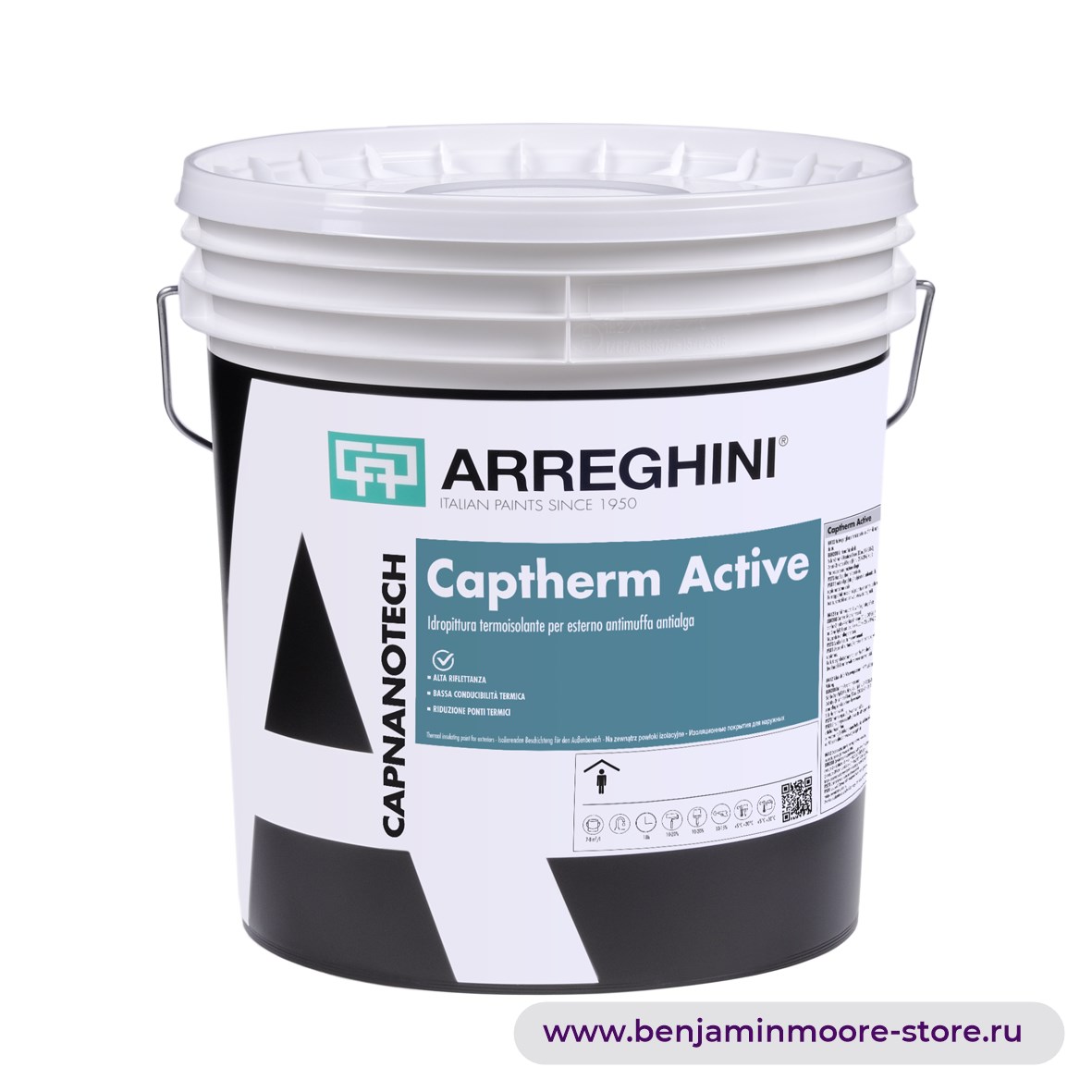 Arreghini Captherm Active термоизолирующая краска для внешних работ с противогрибковым и антибактериальным эффектом — фото | www.benjaminmoore-store.ru