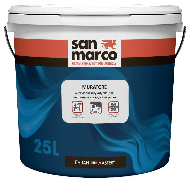 San Marco Muratore среднезернистая декоративная акриловая штукатурка — фото | www.benjaminmoore-store.ru