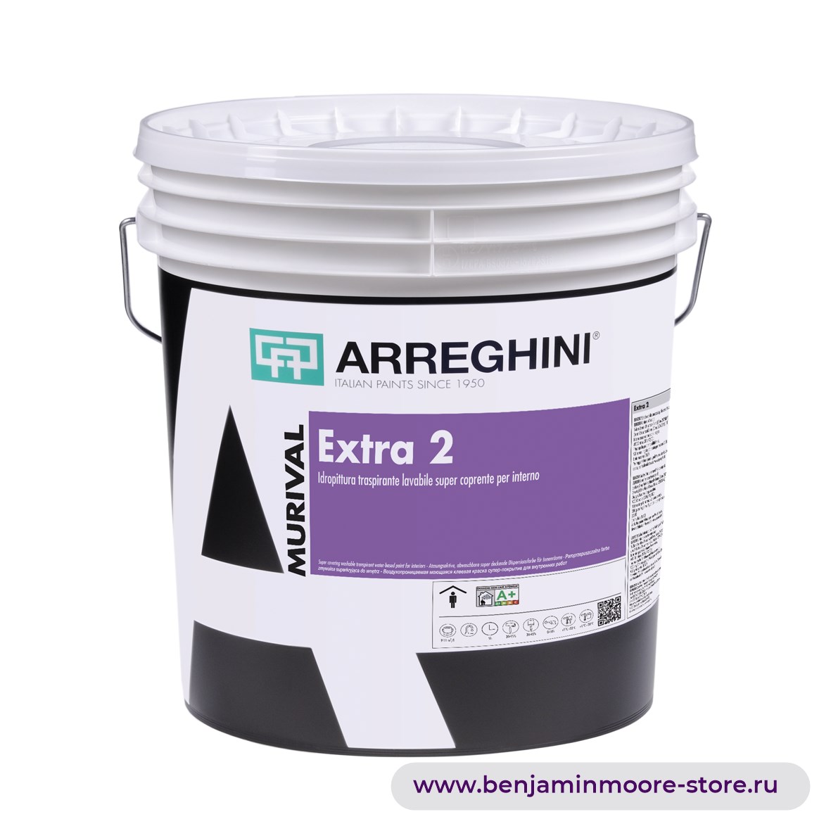 Arreghini Extra 2 воздухопроницаемая моющаяся клеевая краска супер-покрытие для внутренних работ — фото | www.benjaminmoore-store.ru