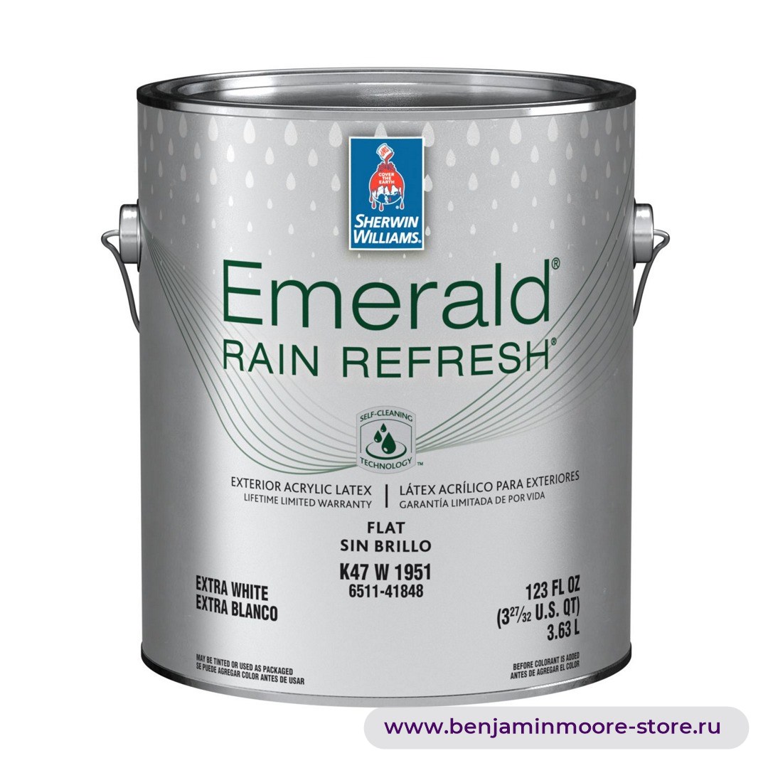 Sherwin-Williams Emerald® Rain Refresh Flat глубокоматовая краска для наружных работ — фото | www.benjaminmoore-store.ru