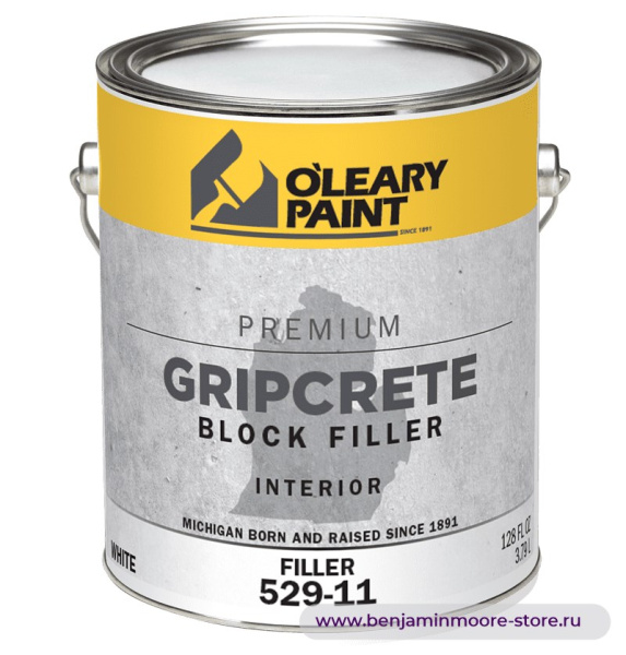 Грунтовка O'Leary GripCrete Block Filler 529-11 / О'Лири ГрипКрит Блок Филлер 529-11 грунт-заполнитель для бетонных блоков, для внутренних работ — фото | www.benjaminmoore-store.ru