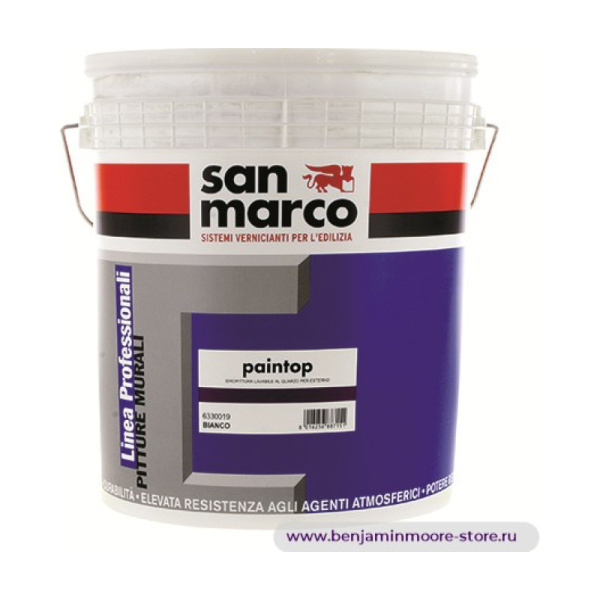 San Marco Paintop моющаяся кварцевая краска на водной основе для наружных работ — фото | www.benjaminmoore-store.ru