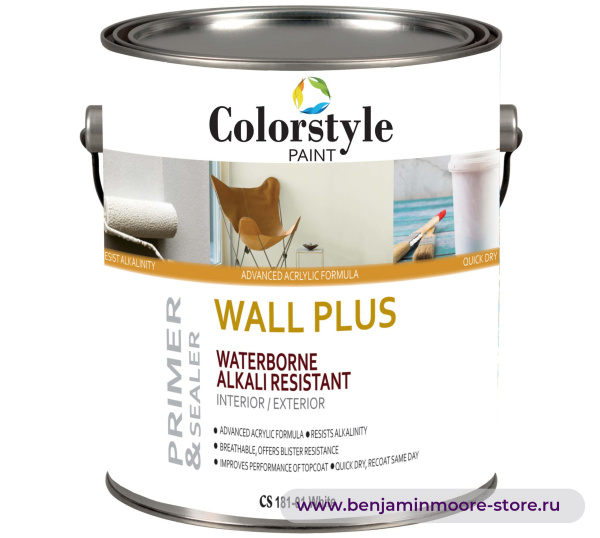 Грунтовка Colorstyle CS 181 Wall Plus Alkali Resistant Primer / Колорстайл CS 181 Вол Плюс Алкали Резистант Праймер щёлочестойкий грунт по бетону и кладке для внутренних и наружных работ — фото | www.benjaminmoore-store.ru
