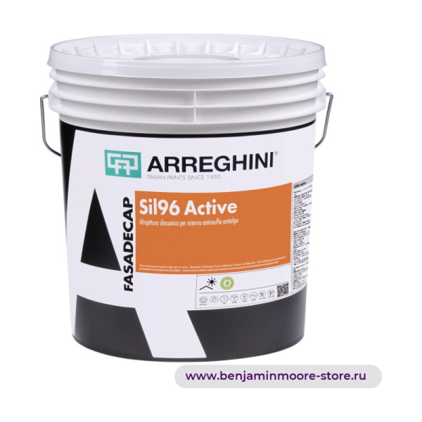 Arreghini Sil96 Active силоксановая клеевая краска для внешнего использования антиплесеневая-антиводорослевая — фото | www.benjaminmoore-store.ru