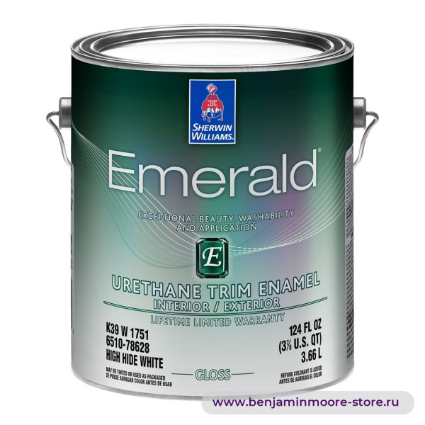 Sherwin-Williams Emerald® Urethane Trim Enamel Gloss глянцевая эмаль для внутренних и наружных работ — фото | www.benjaminmoore-store.ru