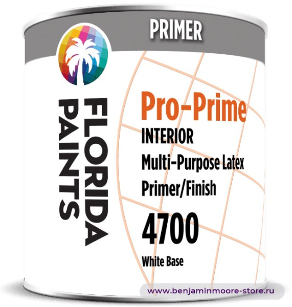 Грунтовка Florida Paints Pro-Prime Drywall Primer 4700 / Флорида Пэйнтс Про-Прайм Драйвол Праймер 4700 грунт для гипсокартона и дерева, для внутренних работ — фото | www.benjaminmoore-store.ru