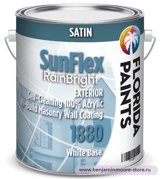 Florida Paints SunFlex RainBright Satin 1880 атласная краска для наружных работ — фото | www.benjaminmoore-store.ru