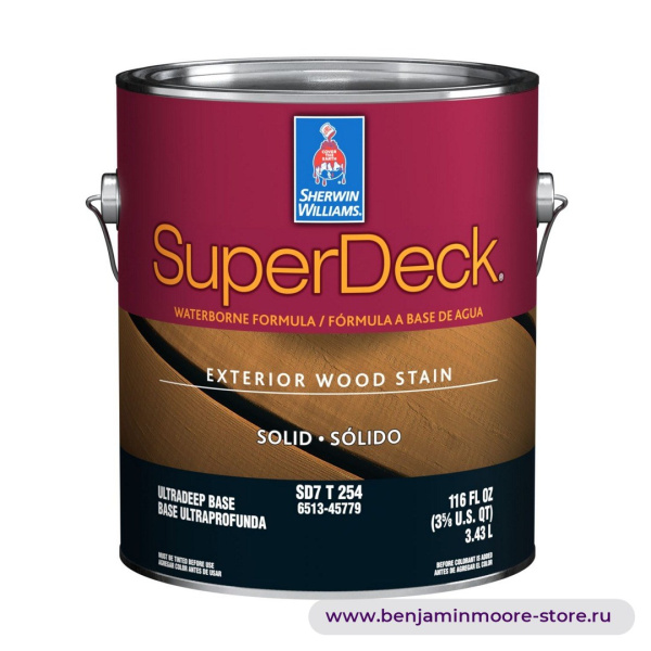Sherwin-Williams SuperDeck® Waterborne Solid пропитка для наружных работ — фото | www.benjaminmoore-store.ru