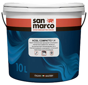 San Marco Acsil Compatto 1,4 силоксановая фасадная штукатурка с кварцевым наполнителем в цвете Amber 120 