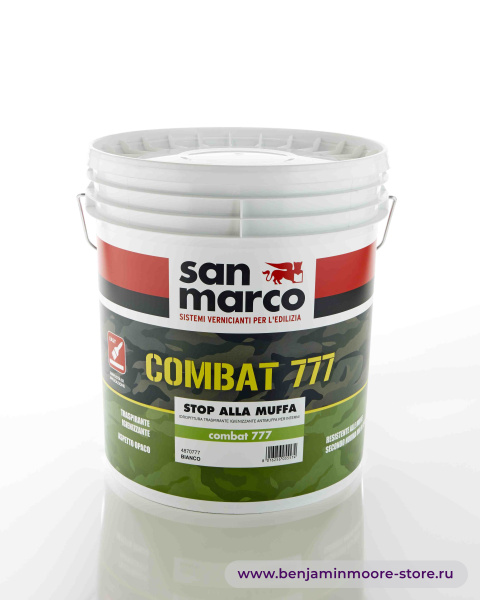 San Marco Combat 777 воздухопроницаемая экологически чистая краска на водной основе с защитой от плесени для внутренних работ — фото | www.benjaminmoore-store.ru