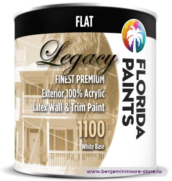 Florida Paints Legacy Exterior Satin 1120 атласная краска для наружных работ — фото | www.benjaminmoore-store.ru