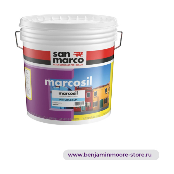 San Marco Marcosil Pittura Liscia силикатная краска для наружных работ — фото | www.benjaminmoore-store.ru