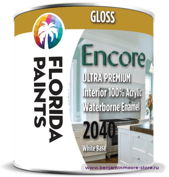 Florida Paints Encore Interior Enamel Gloss 2040 глянцевая эмаль для внутренних работ — фото | www.benjaminmoore-store.ru