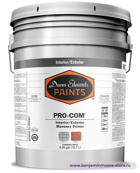 Грунтовка Dunn-Edwards PRO-COM® 6500 Masonry Primer PCMA00 / Данн-Эдвардс Про-Ком 6500 Мейсонри Праймер акриловый грунт по кладке для внутренних и наружных работ — фото | www.benjaminmoore-store.ru