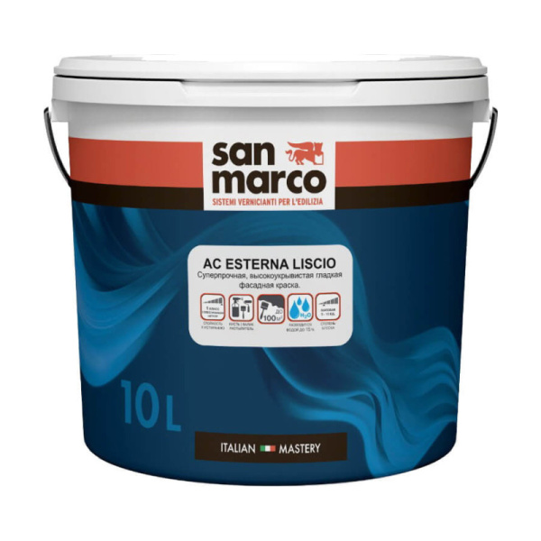 San Marco AC Esterna Liscia гладкая фасадная краска — фото | www.benjaminmoore-store.ru