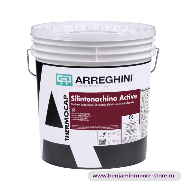 Arreghini Silintonachino Active силоксановое покрытие для стен, укрепленное фиброй с компактным эффектом с противоводорослевым и антибактериальным эффектом — фото | www.benjaminmoore-store.ru