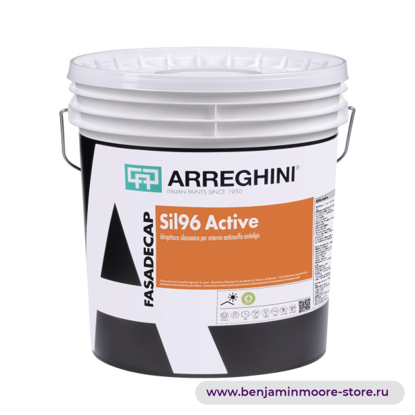 Arreghini Sil96 Active силоксановая клеевая краска для внешнего использования антиплесеневая-антиводорослевая — фото | www.benjaminmoore-store.ru