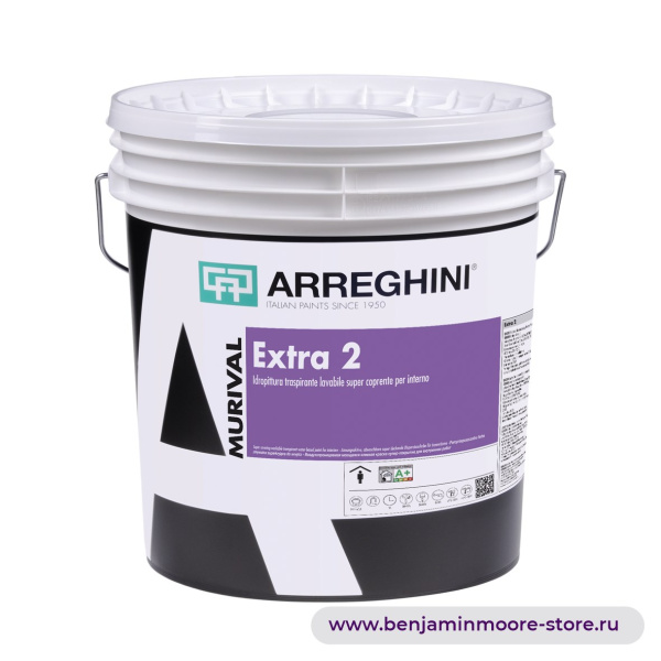 Arreghini Extra 2 воздухопроницаемая моющаяся клеевая краска супер-покрытие для внутренних работ — фото | www.benjaminmoore-store.ru