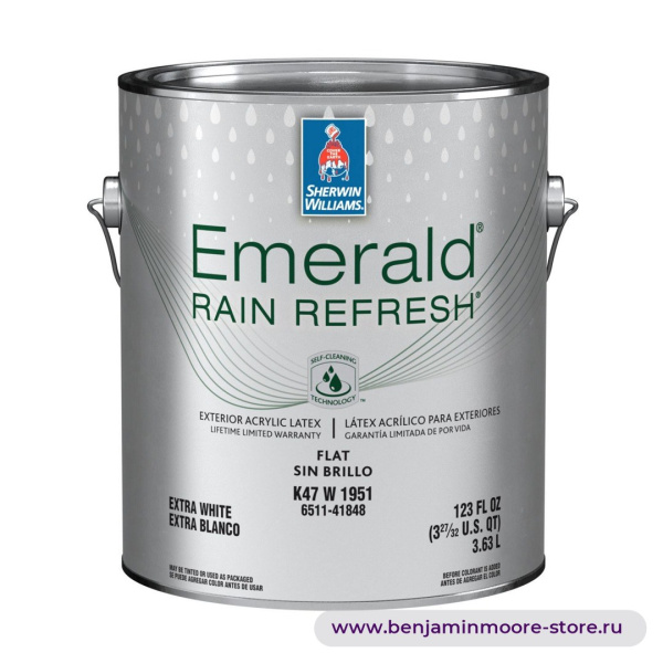 Sherwin-Williams Emerald® Rain Refresh Flat глубокоматовая краска для наружных работ — фото | www.benjaminmoore-store.ru