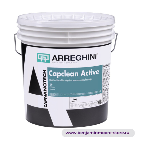 Arreghini Capclean Active фотокаталитическая антибактериальная самоочищающаяся противоплесневая краска для внешних работ — фото | www.benjaminmoore-store.ru
