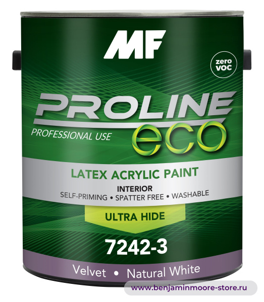 MF Paints Proline Eco 7242 Velvet бархатистая матовая краска для внутренних работ — фото | www.benjaminmoore-store.ru