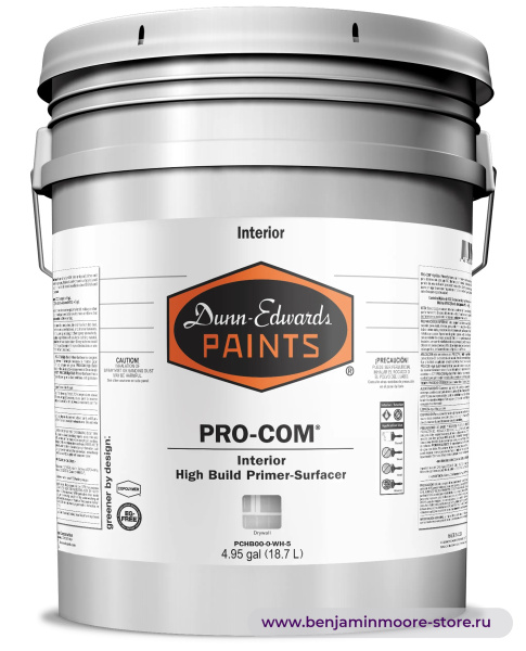 Грунтовка Dunn-Edwards PRO-COM® High Build Primer-Surfacer PCHB00 / Данн-Эдвардс Про-Ком Хай Билд Праймер-Сёрфейсер толстослойный грунт-выравниватель для гипсокартона, для внутренних работ — фото | www.benjaminmoore-store.ru