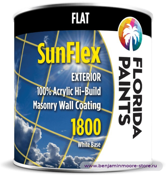 Florida Paints SunFlex Flat 1800 глубокоматовая краска для наружных работ — фото | www.benjaminmoore-store.ru