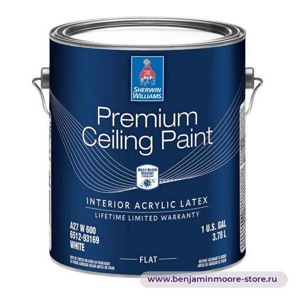 Sherwin-Williams Premium Ceiling Paint Flat глубокоматовая краска для внутренних работ — фото | www.benjaminmoore-store.ru