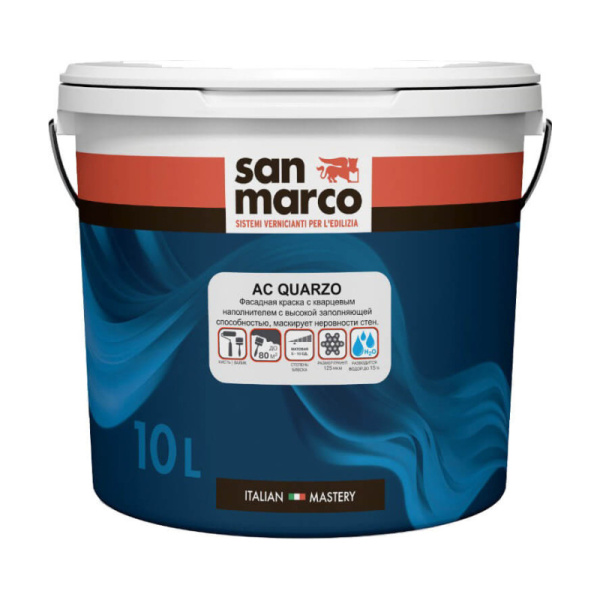 San Marco AC Quarzo фасадная краска с кварцевым наполнителем — фото | www.benjaminmoore-store.ru